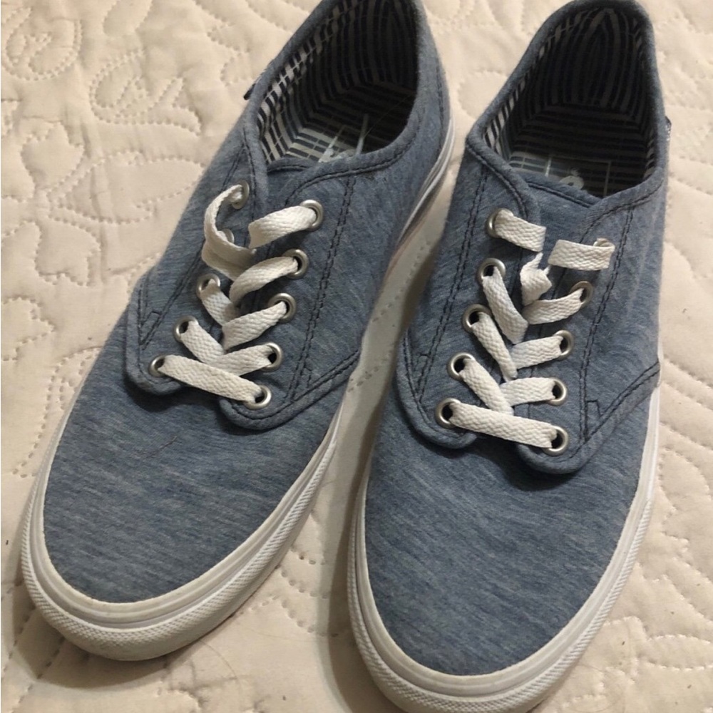 Vans Blue and White Canvas Sneakers Casual Style